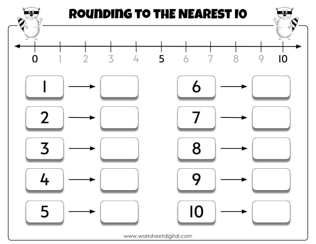 Rounding To Nearest 10 Math Worksheet Grades 1 3 PDF Etsy Free Rounding To The Nearest 10 Worksheets Teach Prints