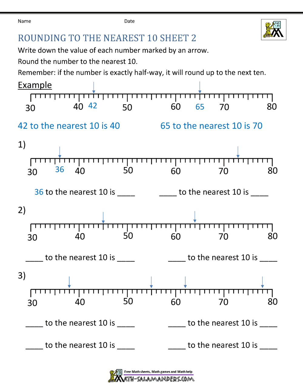 Rounding To The Nearest 10 Worksheets Rounding To The Nearest 10 Worksheets