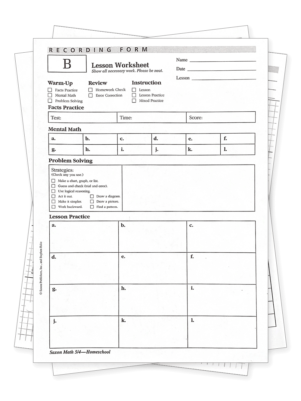 Saxon Math 5 4 Easy Quick Start Guide Homeschool Pickle Worksheets Library