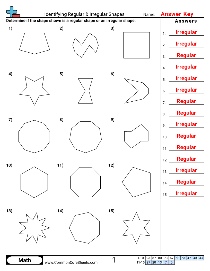 Shapes Worksheets