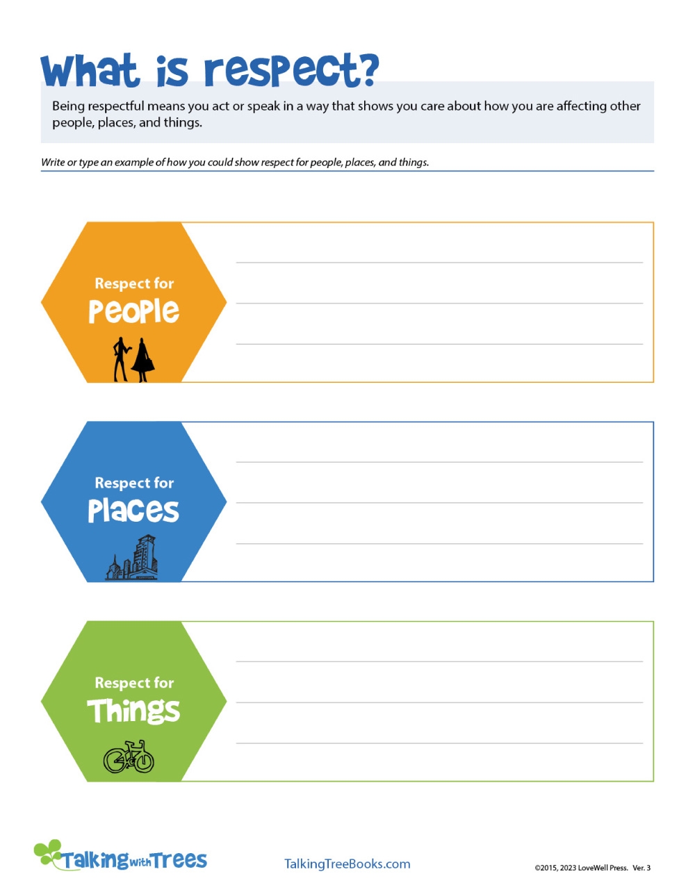 Showing Respect Worksheet Showing Respect Worksheet