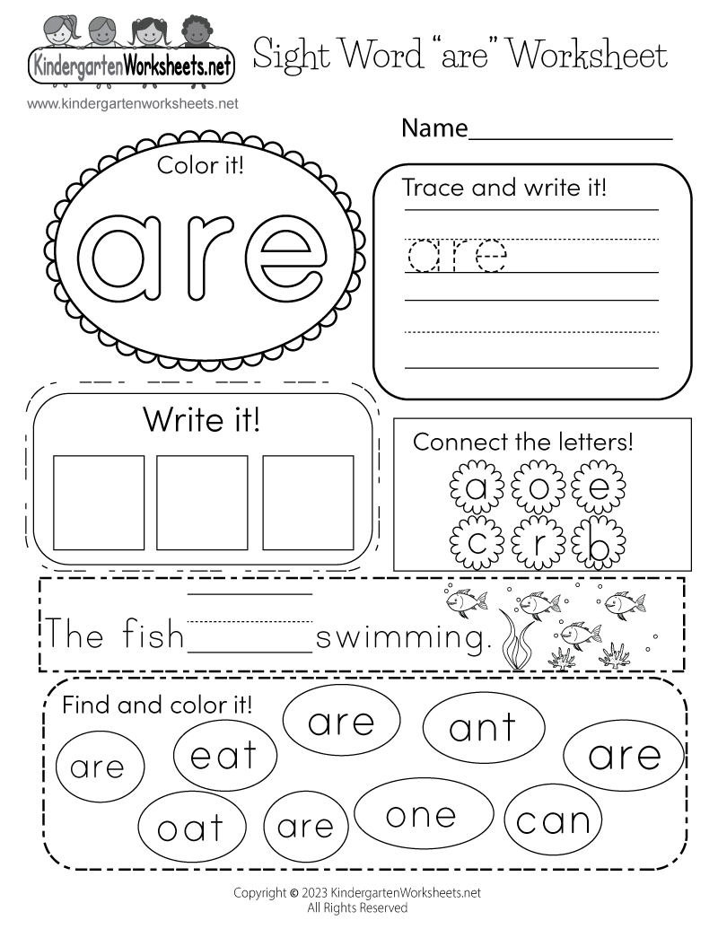 Sight Word Are Worksheet Free Printable Digital PDF Sight Words Kindergarten Worksheet Free Printables Your Therapy Source