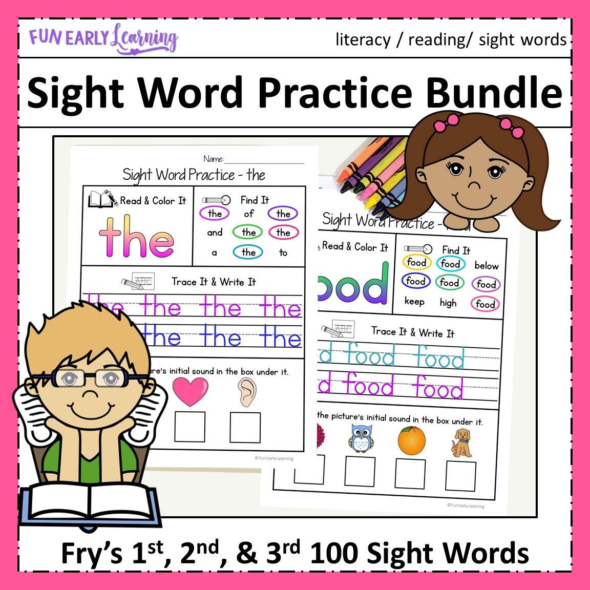Sight Word Practice Bundle Fry S 1st 2nd And 3rd 100 Sight Words Fun Early Learning Sight Word Practice Bundle Fry S 1st 2nd And 3rd 100 Sight Words Fun Early Learning