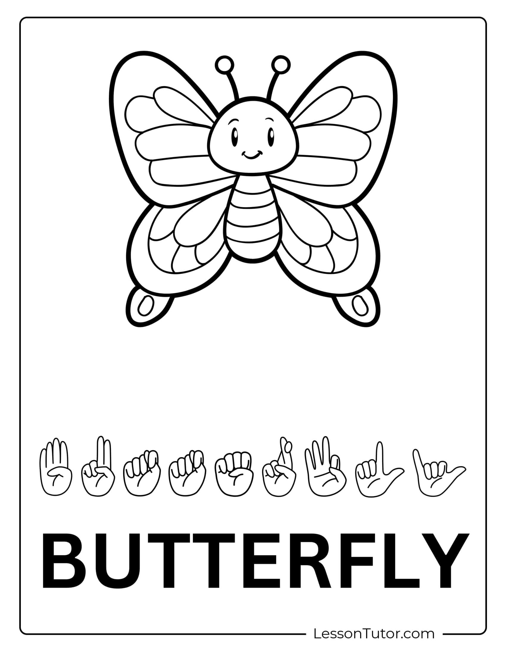 Sign Language ASL Animals Free Coloring Pages PDF Printables And Worksheets Lesson Tutor
