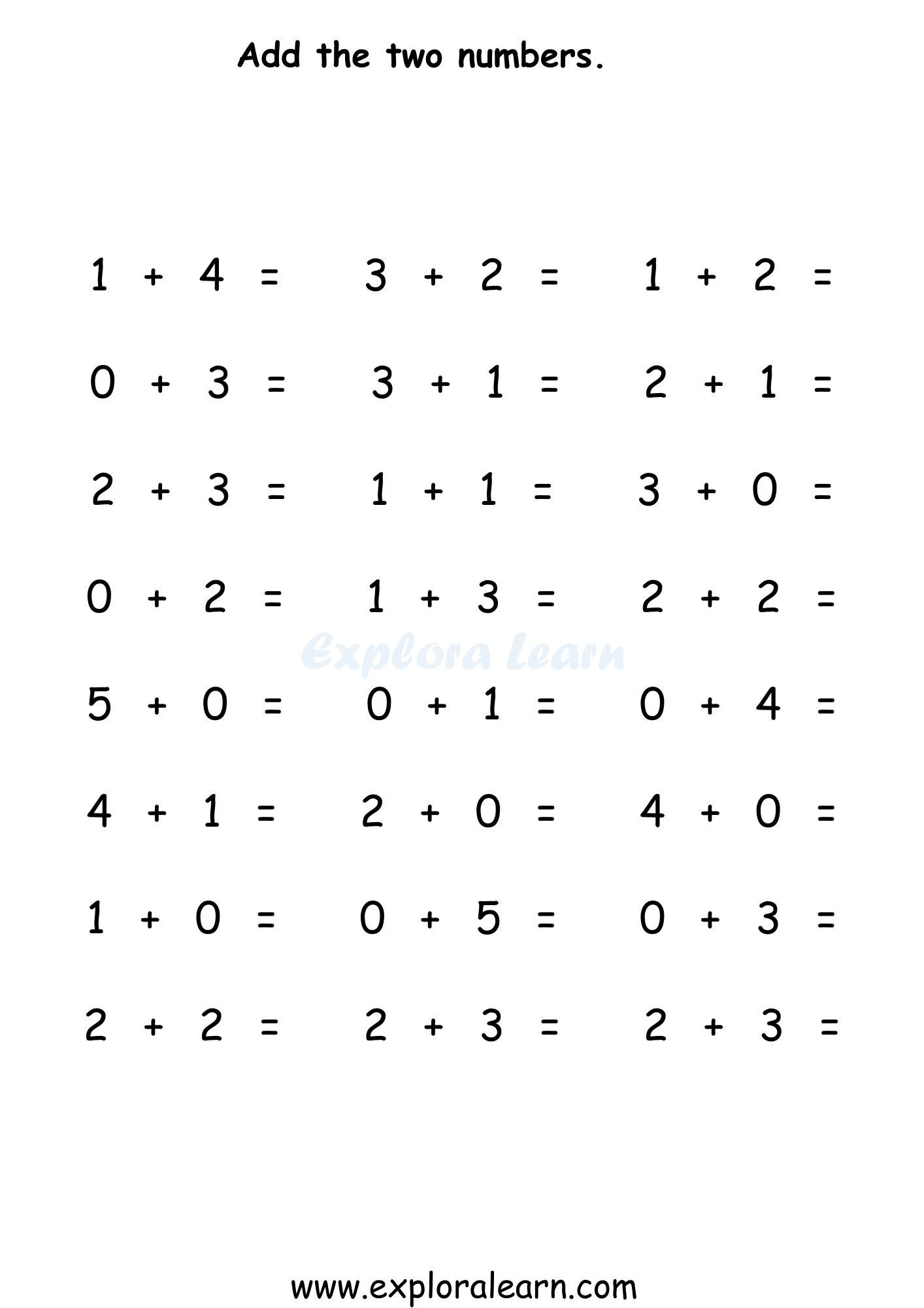 Simple Addition Up To 10 Worksheets Fun And Interactive Math Learning For 2 6 Year Olds Math Exercise Addition Up To 10 Zoonki Worksheets Library