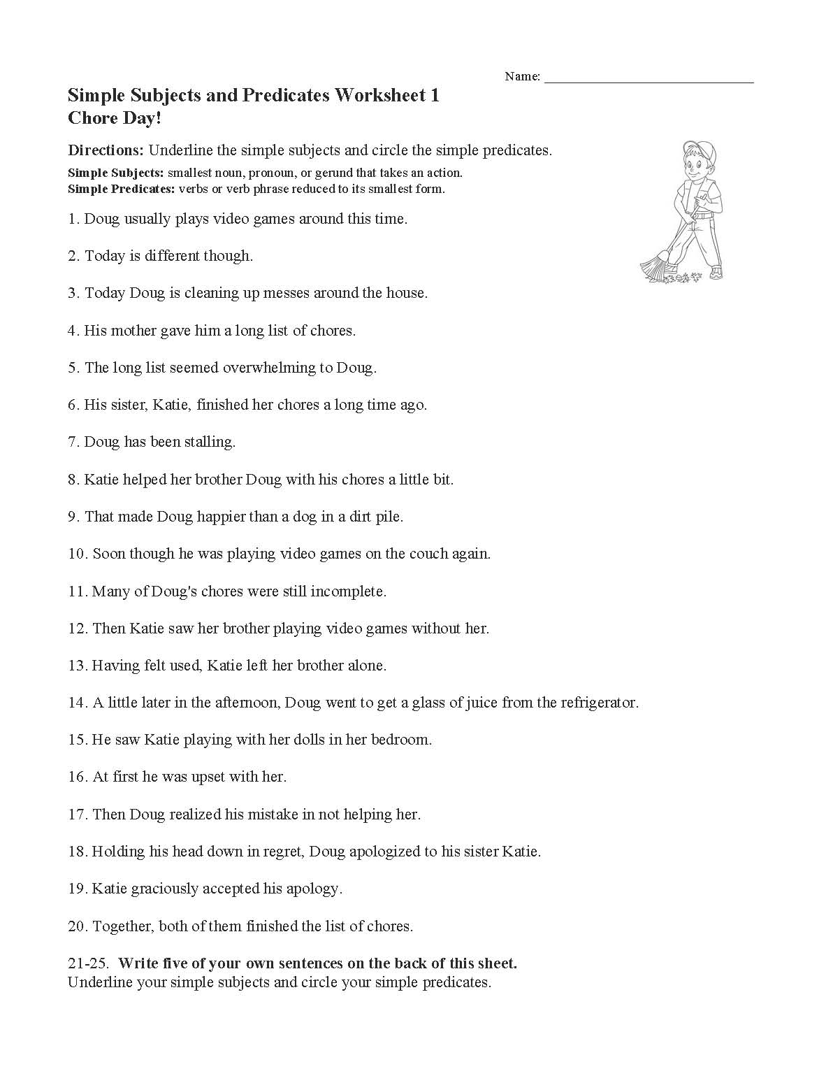 Simple Subjects Predicates Worksheets Ereading Worksheets Simple Subjects Predicates Worksheets Ereading Worksheets