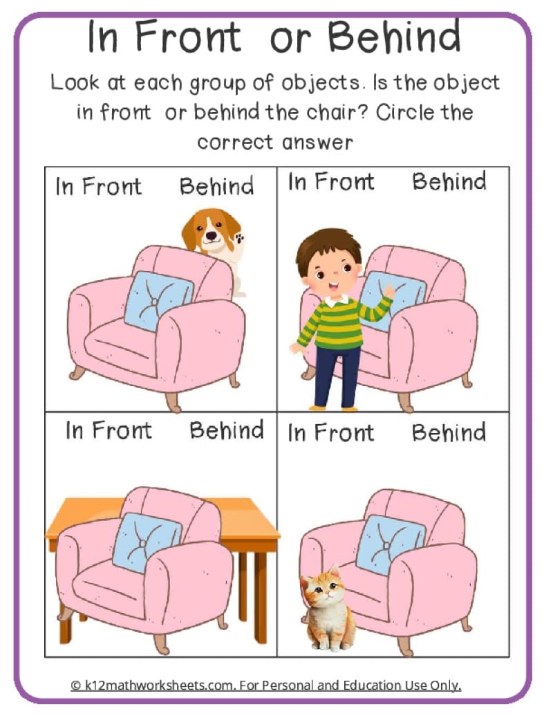 Size Distance Direction Worksheets K12 Math Worksheets