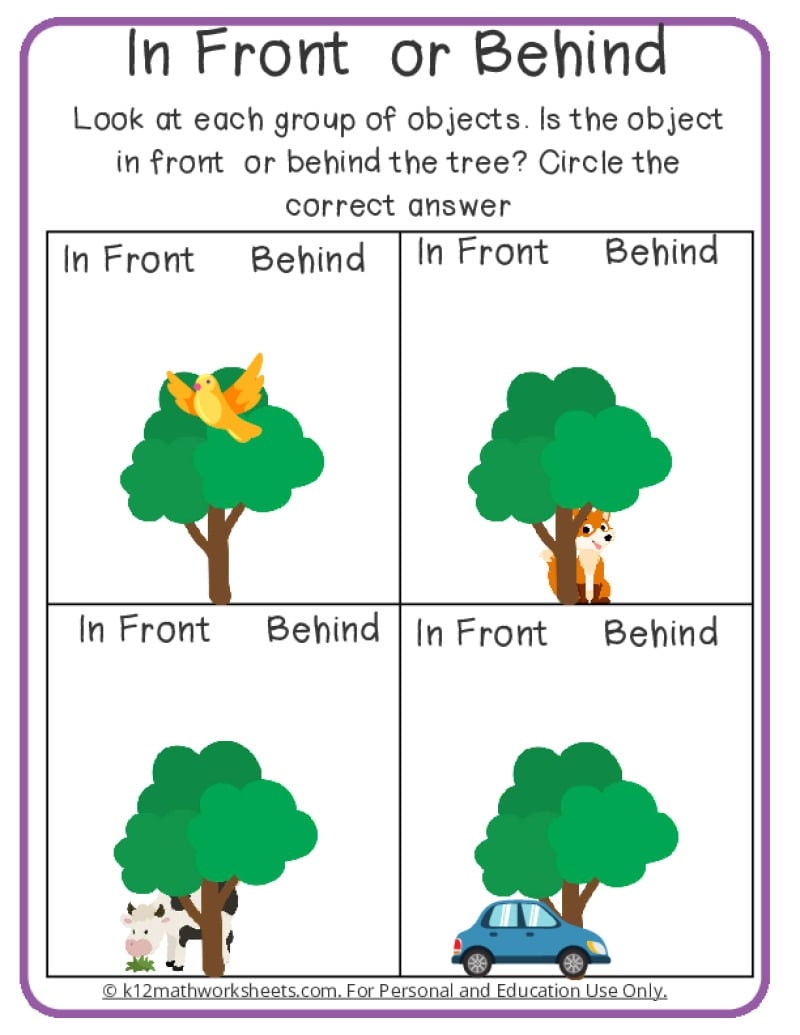 Size Distance Direction Worksheets K12 Math Worksheets