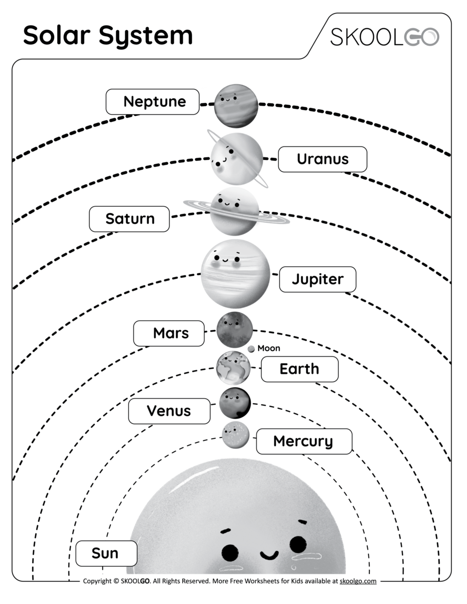 Solar System Free Worksheet SKOOLGO Solar System Free Worksheet SKOOLGO