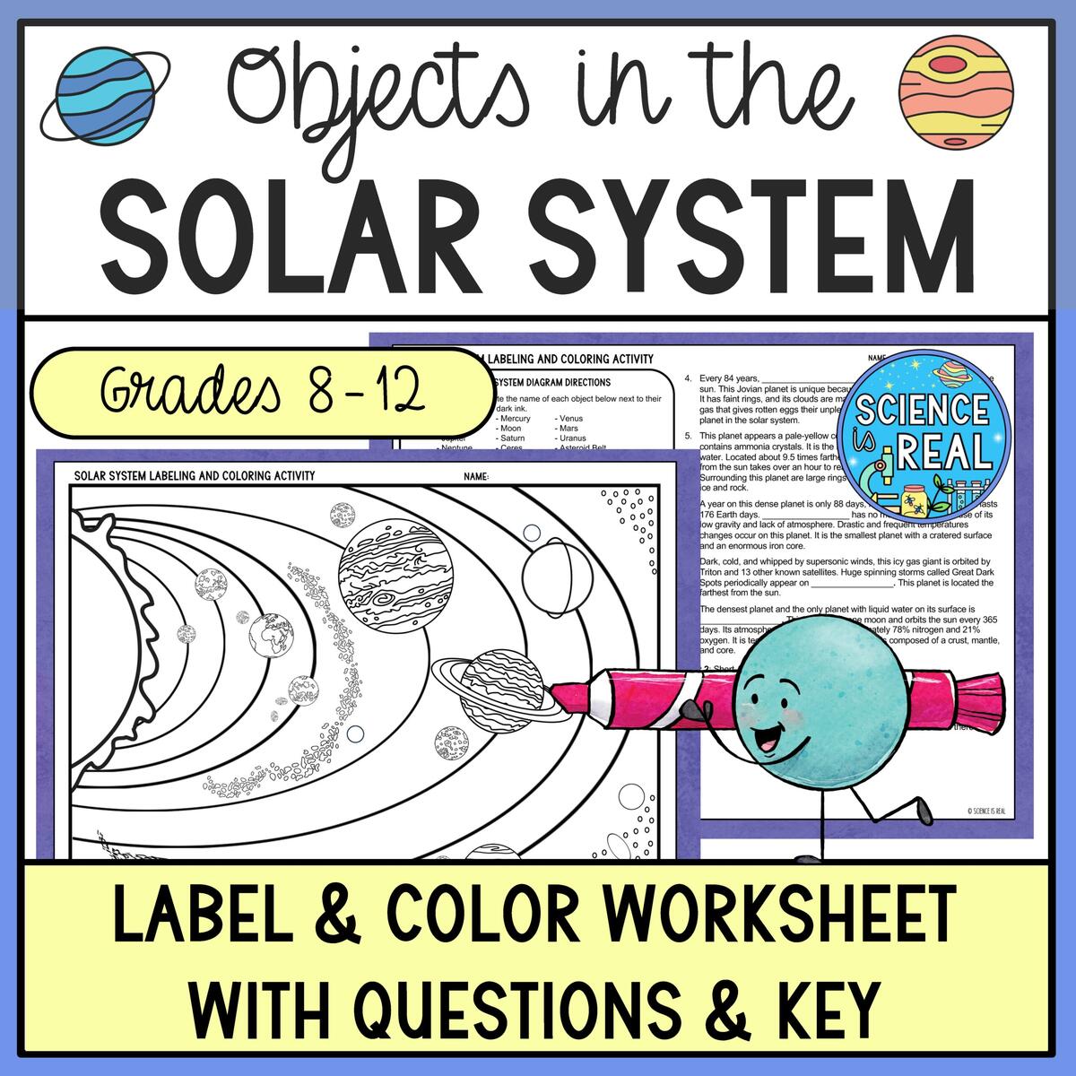 Solar System Worksheets Diagramming Coloring And Questions Classful