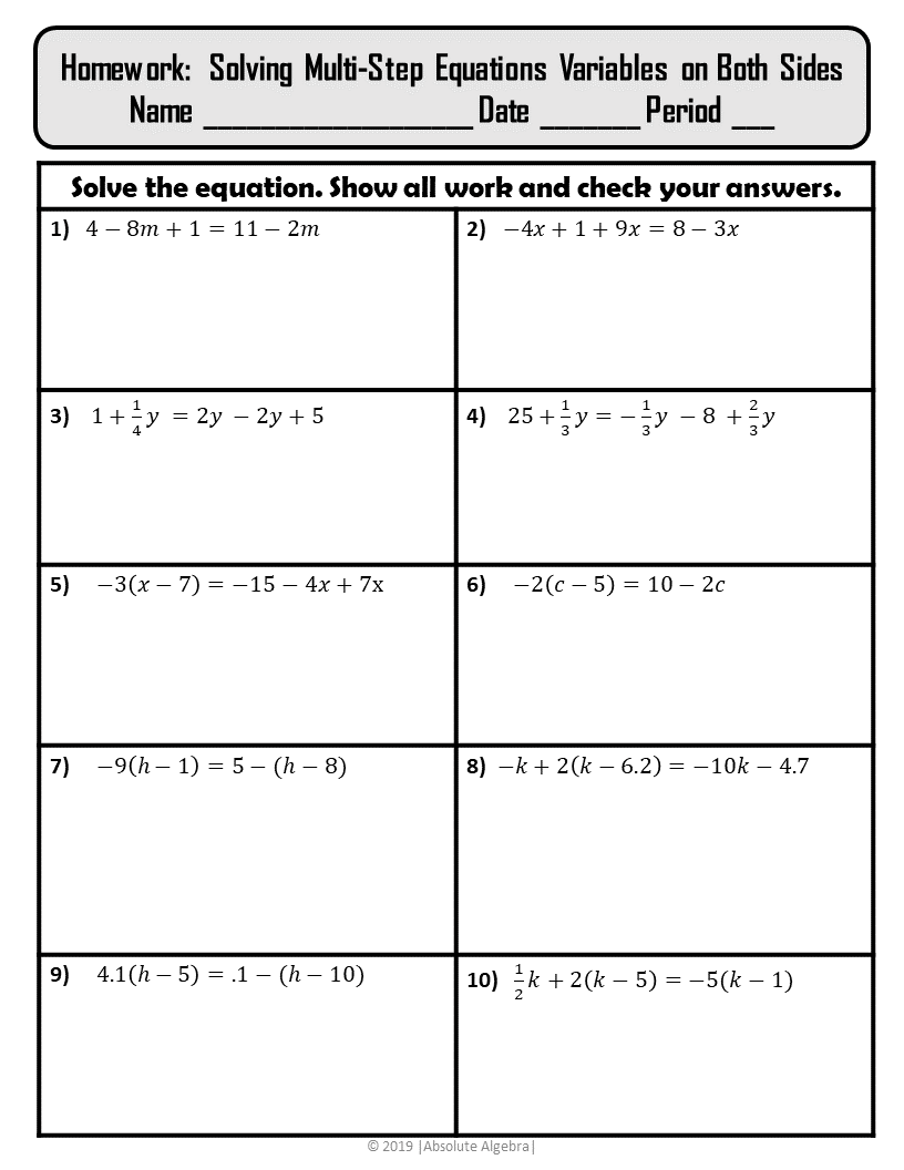 Solving Equations With Variables On Both Sides Coloring Activity TEK 8 8C Made By Teachers