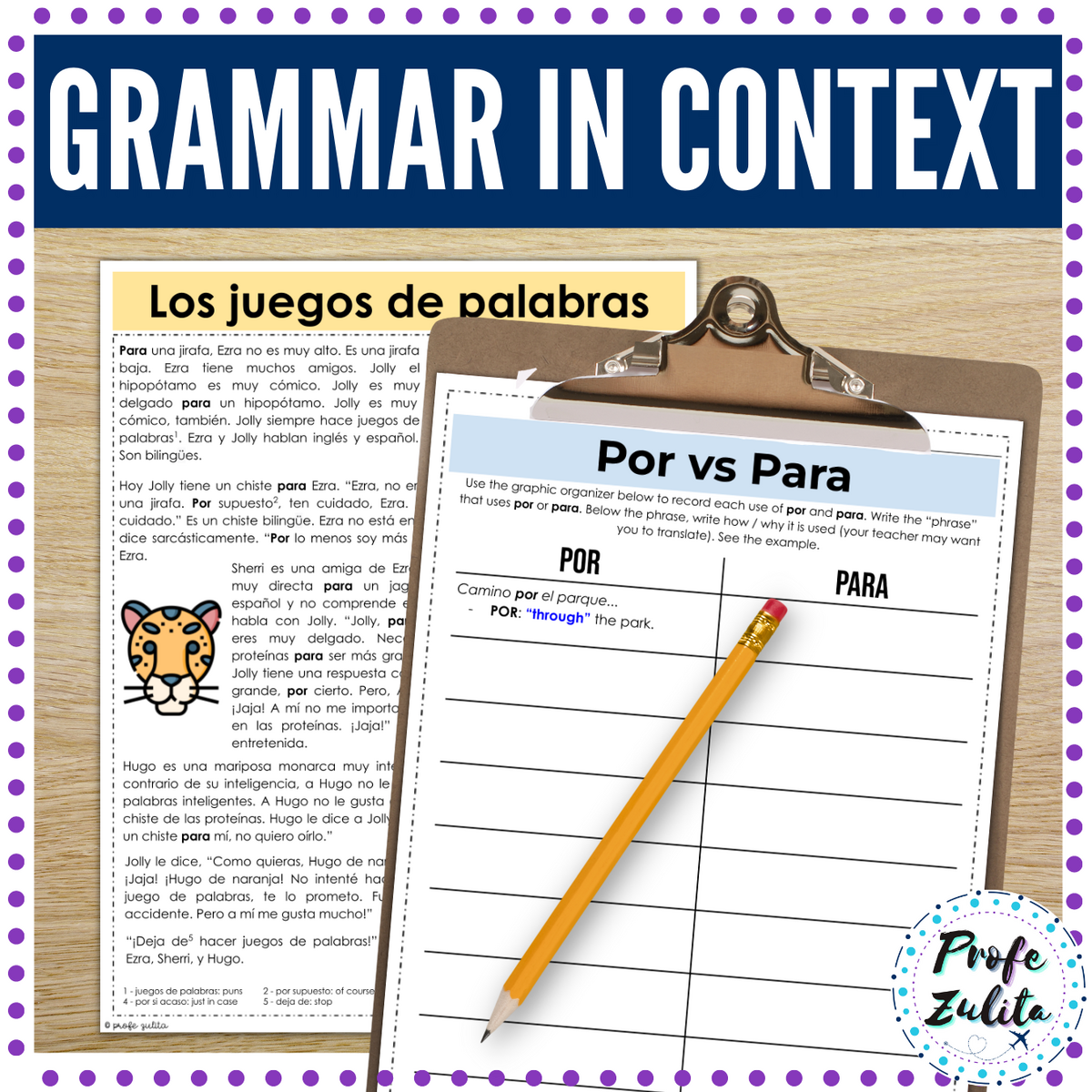 Spanish Por Vs Para 2 Grammar In Context Story 5 Activities Sub Plans Made By Teachers Spanish Por Vs Para 2 Grammar In Context Story 5 Activities Sub Plans Made By Teachers