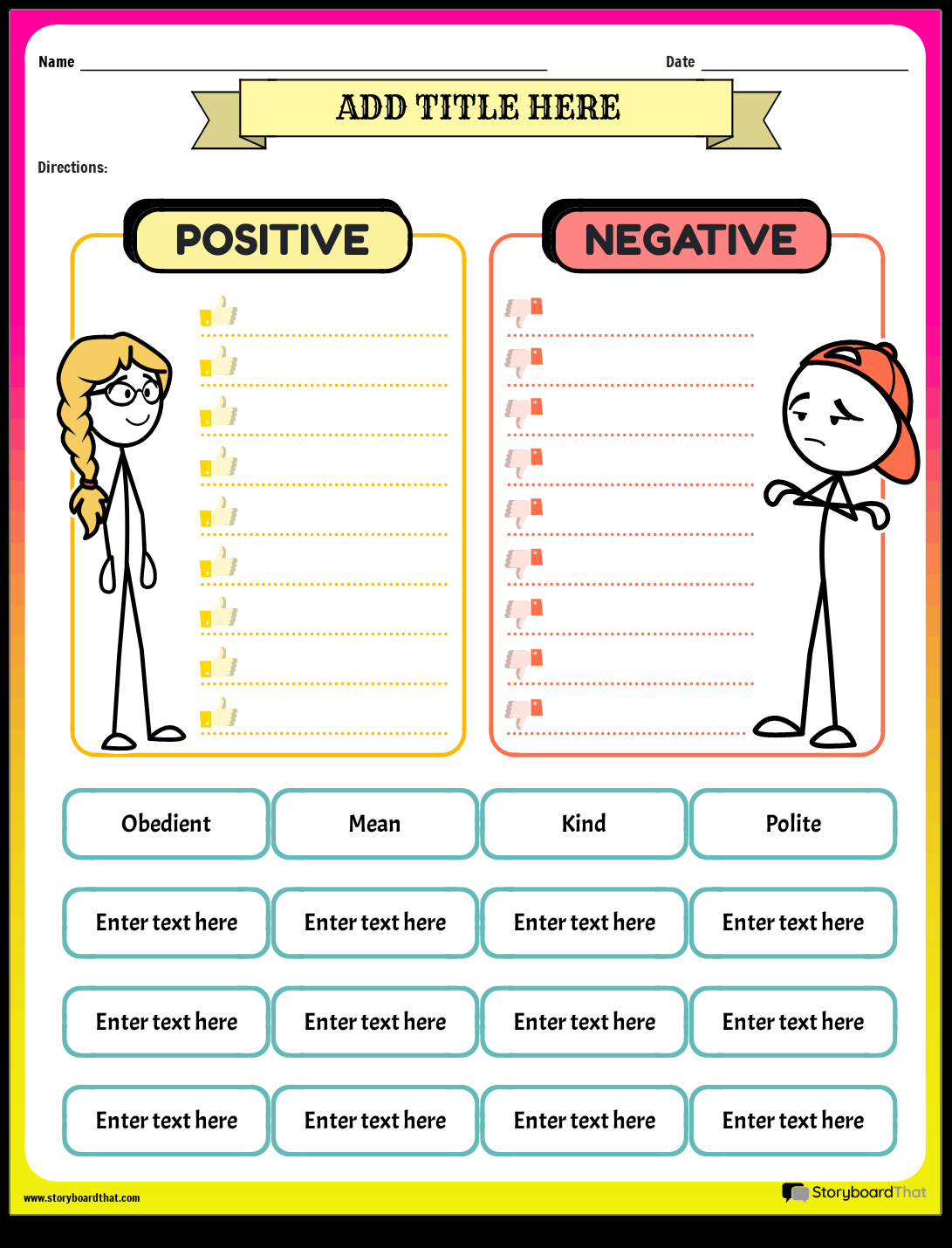 Characterizations Worksheet 4 Reading Activity
