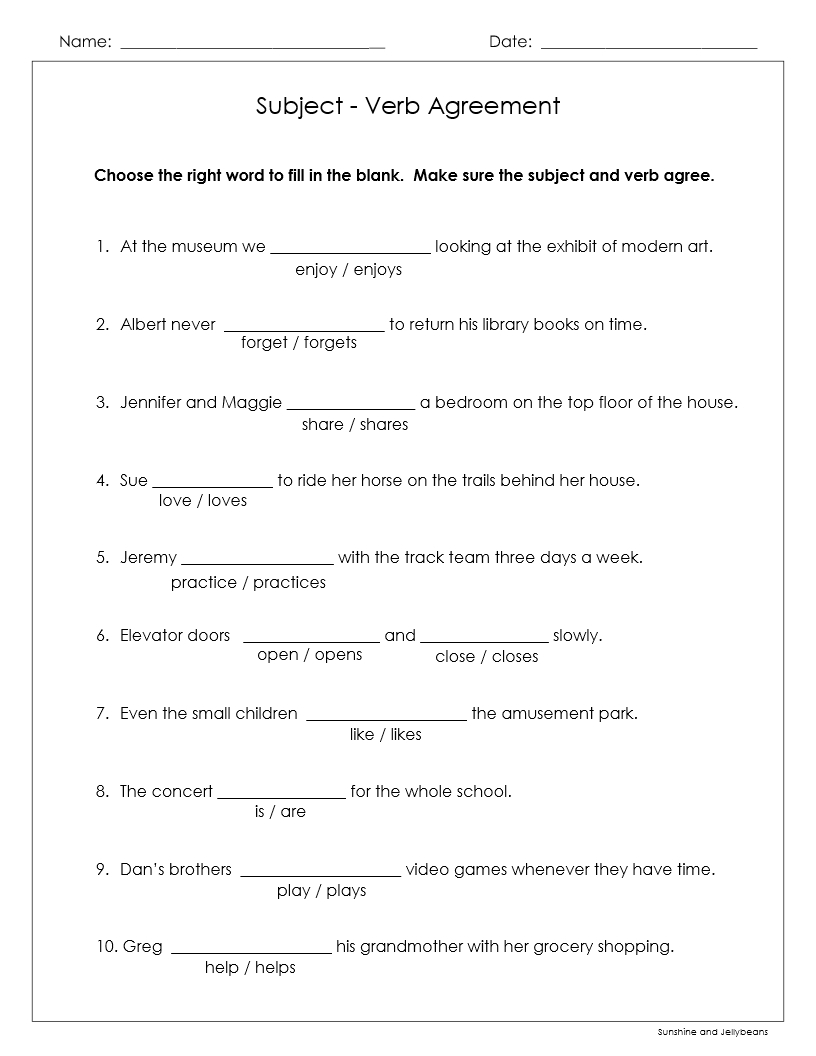 Subject Verb Agreement 4 Worksheets Great Practice Grades 4 5 6 Made By Teachers Subject Verb Agreement 4 Worksheets Great Practice Grades 4 5 6 Made By Teachers
