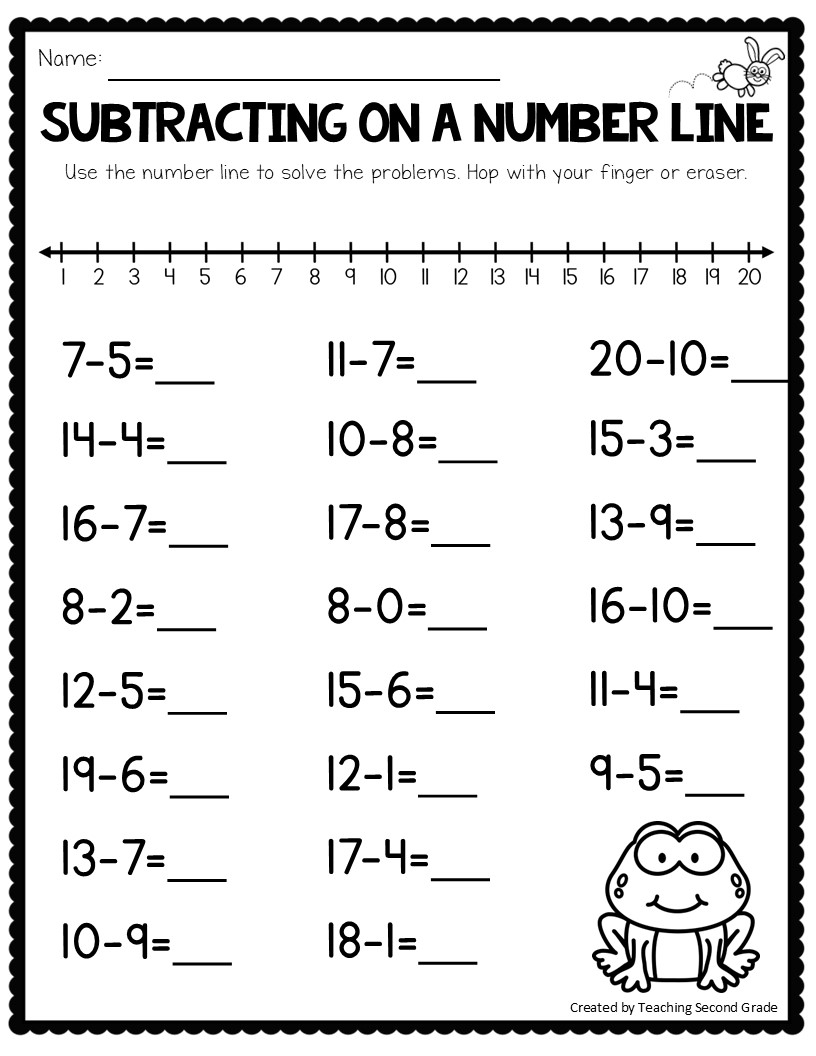 Subtracting Using A Number Line Worksheets No Prep Math Worksheets 1st 2nd Grade Teaching Ideas Made Easy Subtracting Using A Number Line Worksheets No Prep Math Worksheets 1st 2nd Grade Teaching Ideas Made Easy