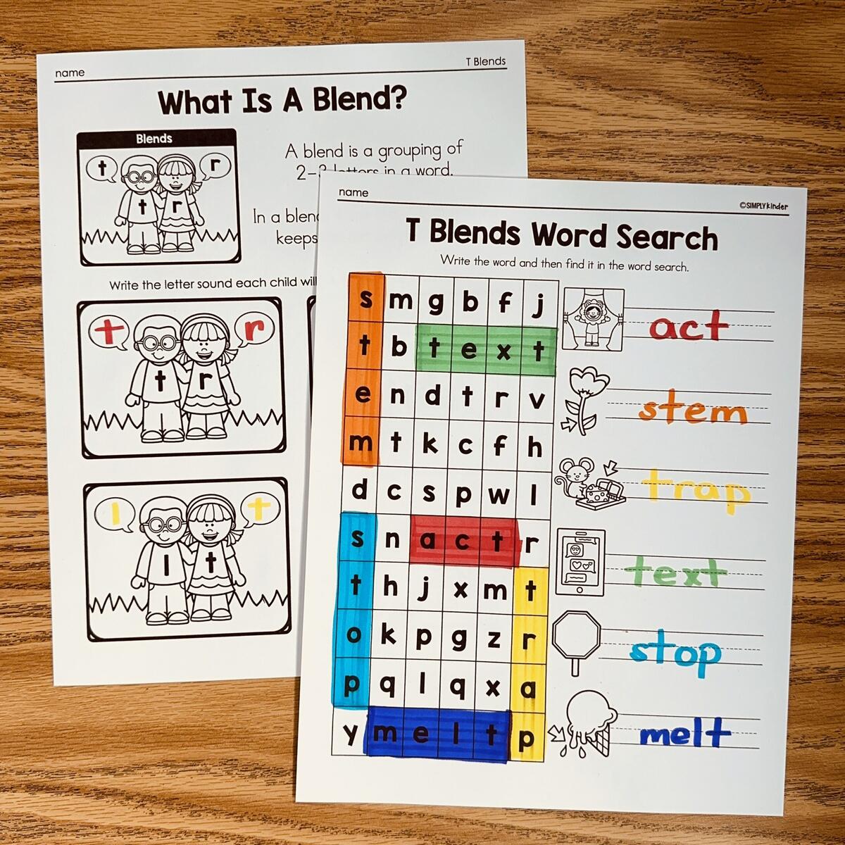 FREE Printable Final Ending Blends Worksheets