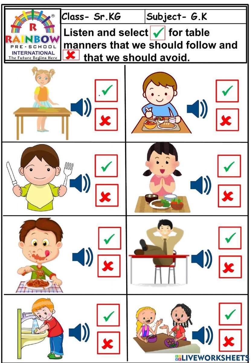 Table Manners ESL Worksheet By Sassouki Worksheets Library VCCE Table Manners Worksheet Worksheets Library
