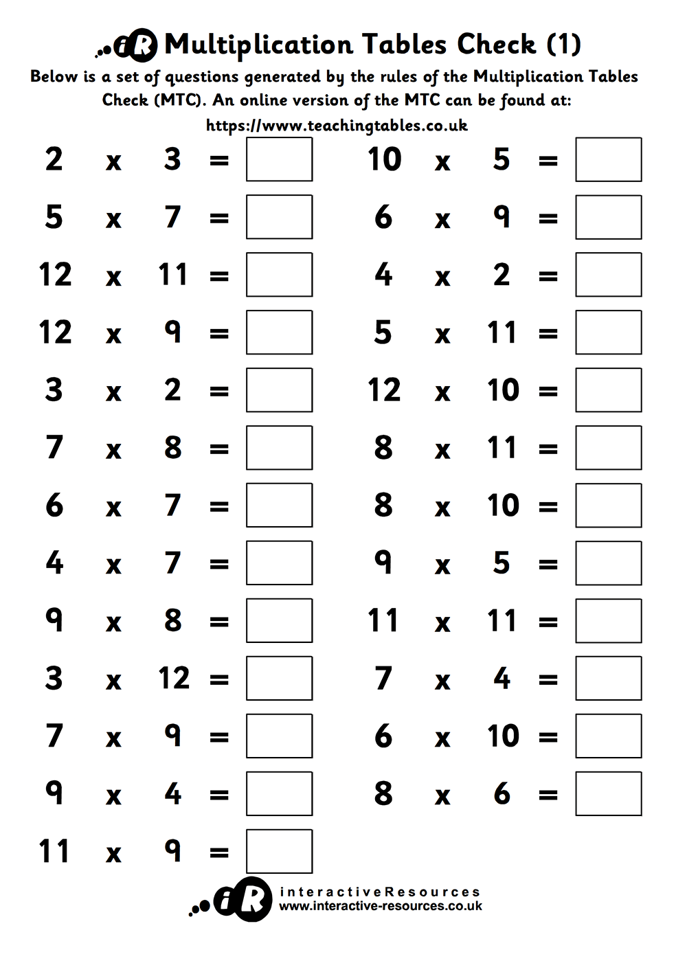 Teaching Tables Free Times Tables Worksheets Teaching Tables Free Times Tables Worksheets