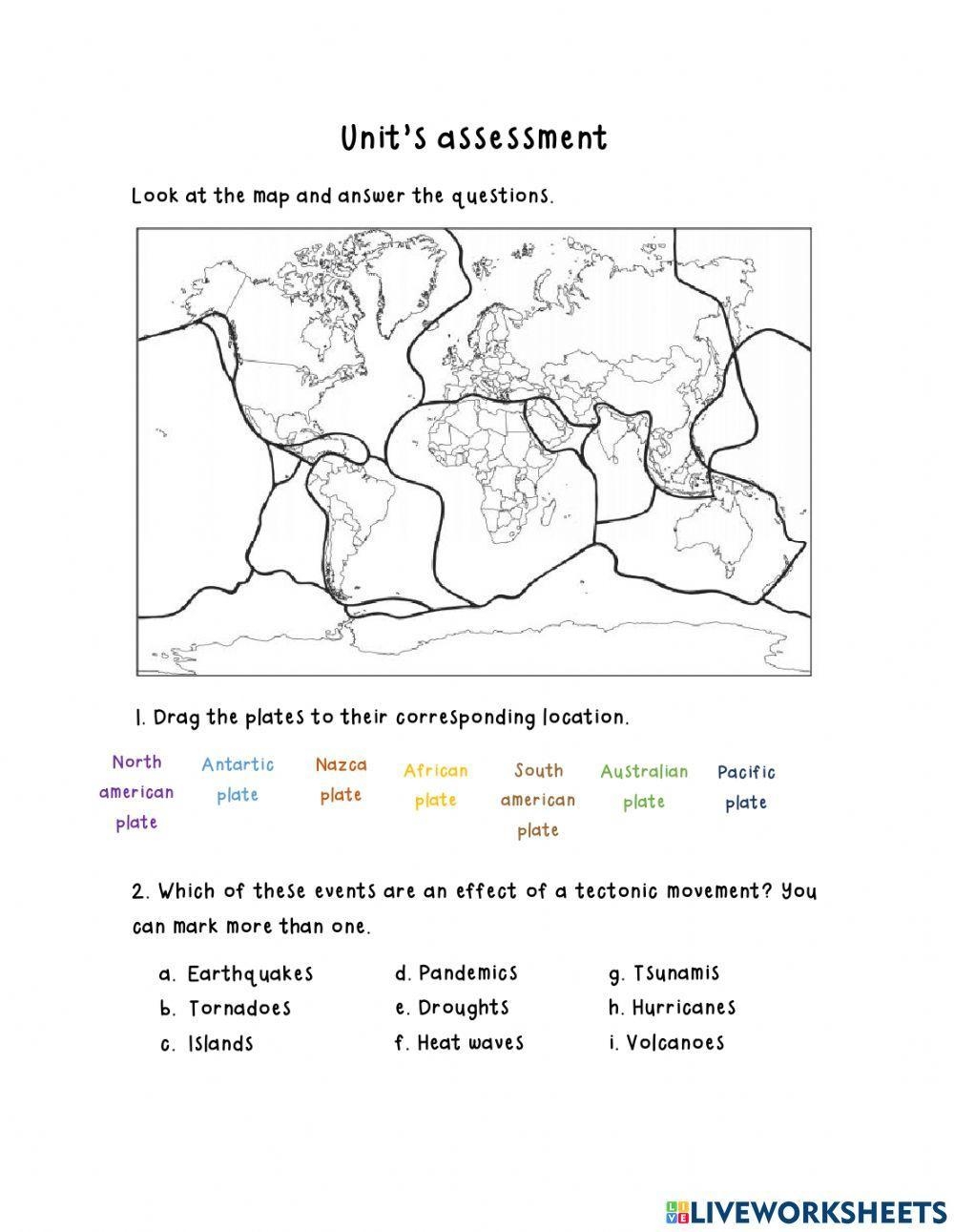 Tectonic Plates Worksheets Library
