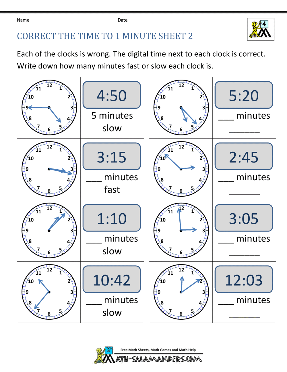 Telling The Time Worksheets Printable Worksheets On Time PDF And Free Samples Downloads Cazoom Maths