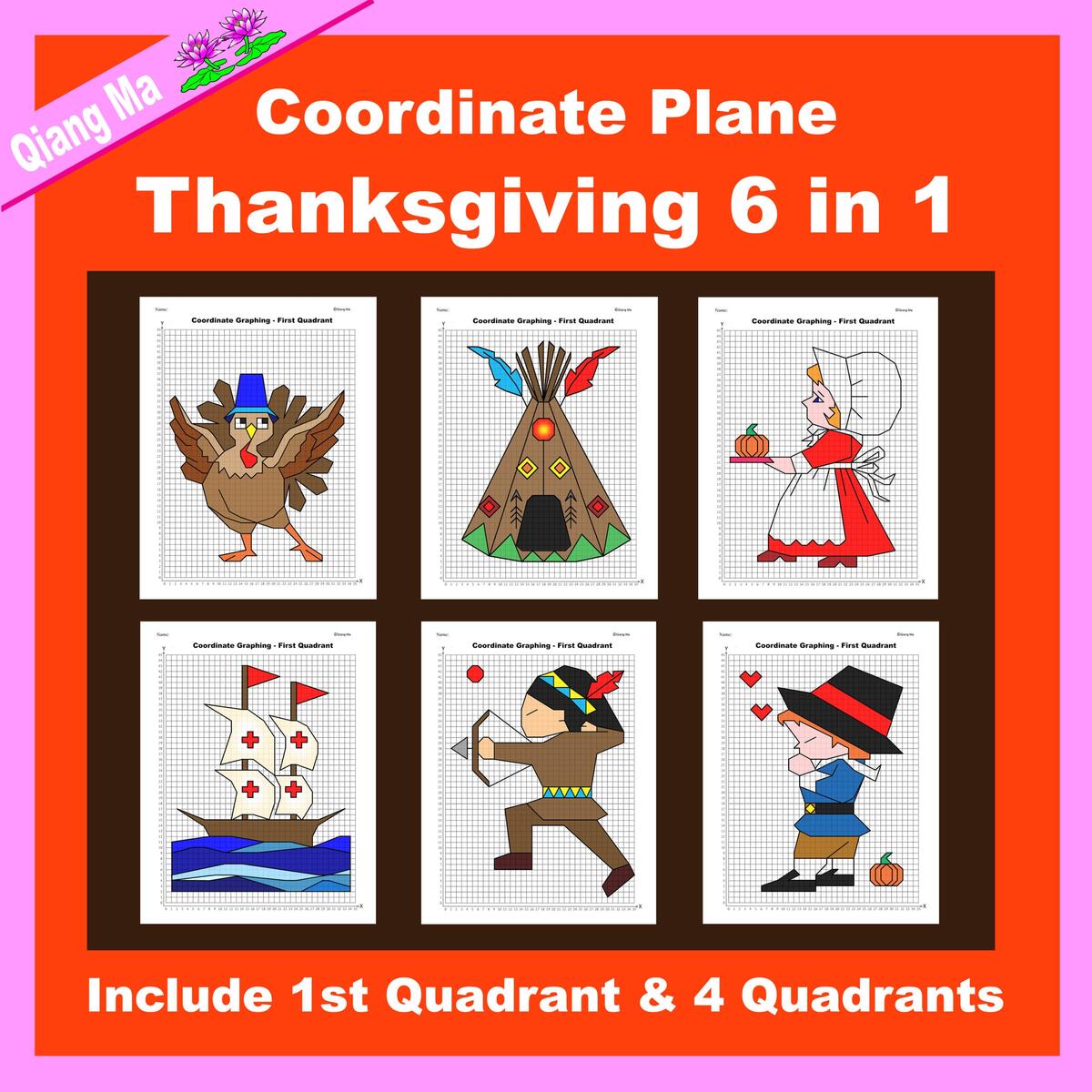 Thanksgiving Coordinate Plane Graphing Picture Thanksgiving Bundle 6 In 1 Made By Teachers Thanksgiving Coordinate Plane Graphing Picture Thanksgiving Bundle 6 In 1 Made By Teachers