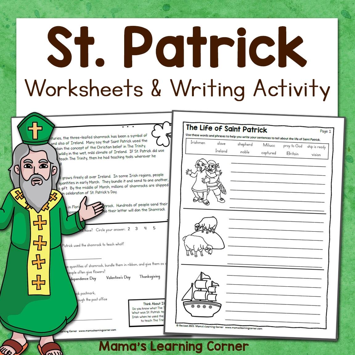 The Life Of Saint Patrick Worksheets With Writing Activity Mamas Learning Corner The Life Of Saint Patrick Worksheets With Writing Activity Mamas Learning Corner