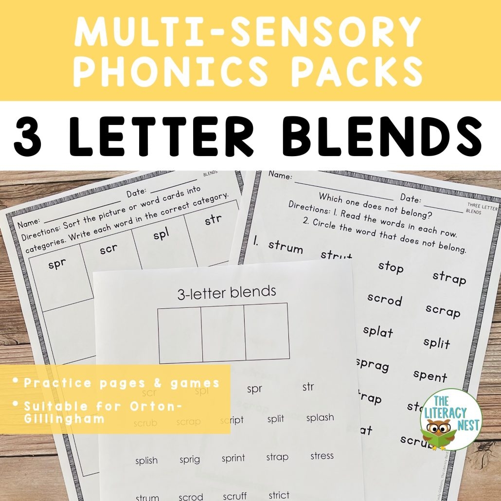 3 Letter Blends Worksheets Games Activities 1st Grade Phonics And Spelling The Mountain Teacher