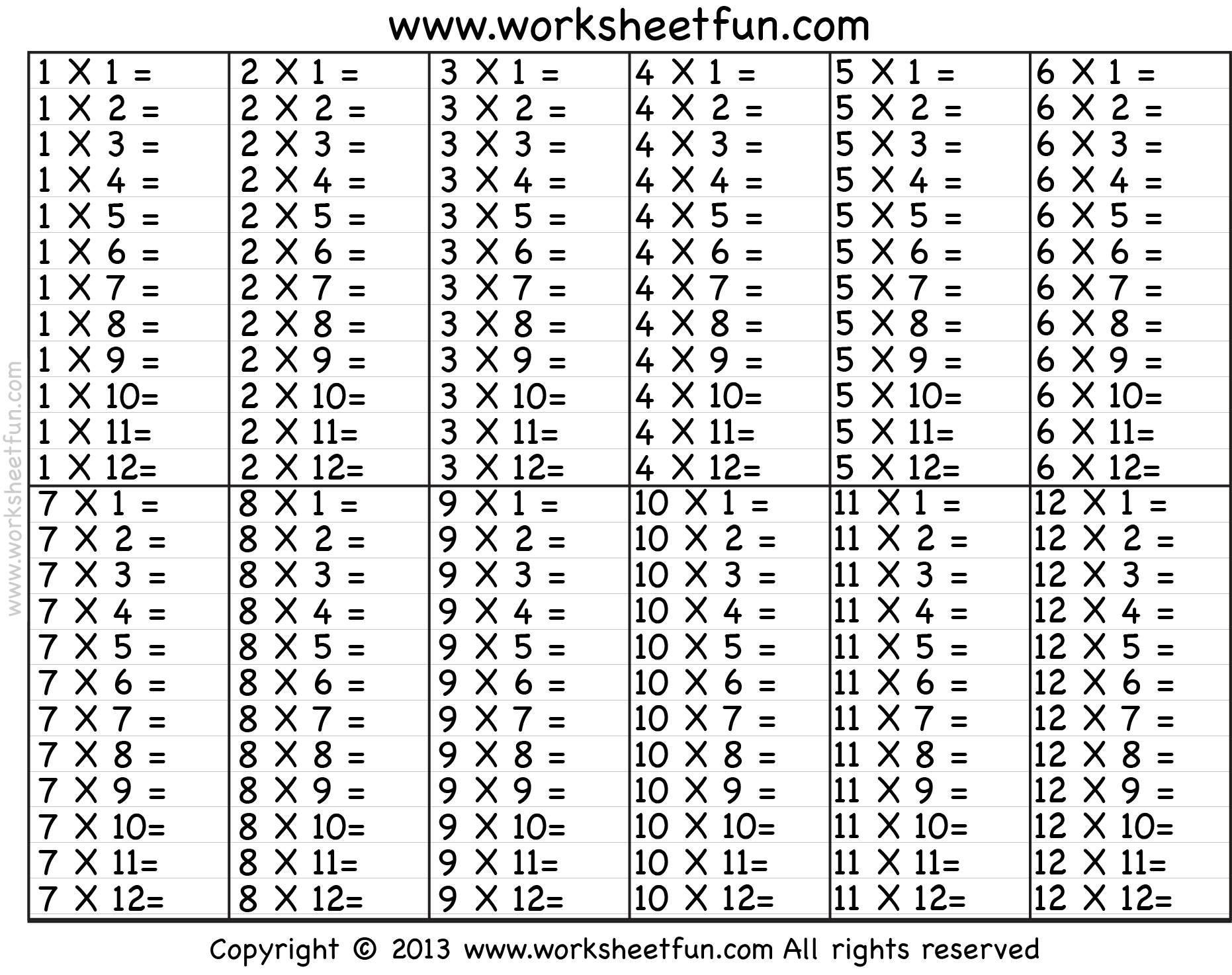 2 Times Table Lessons Printable Worksheets Charts AstroSafe