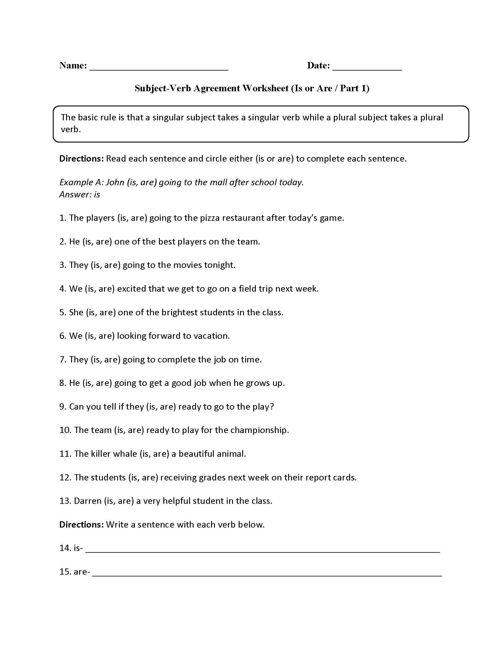 Verbs Worksheets Subject Verb Agreement Worksheets Subject Verb Agreement Worksheet For Year 6 Worksheets Library