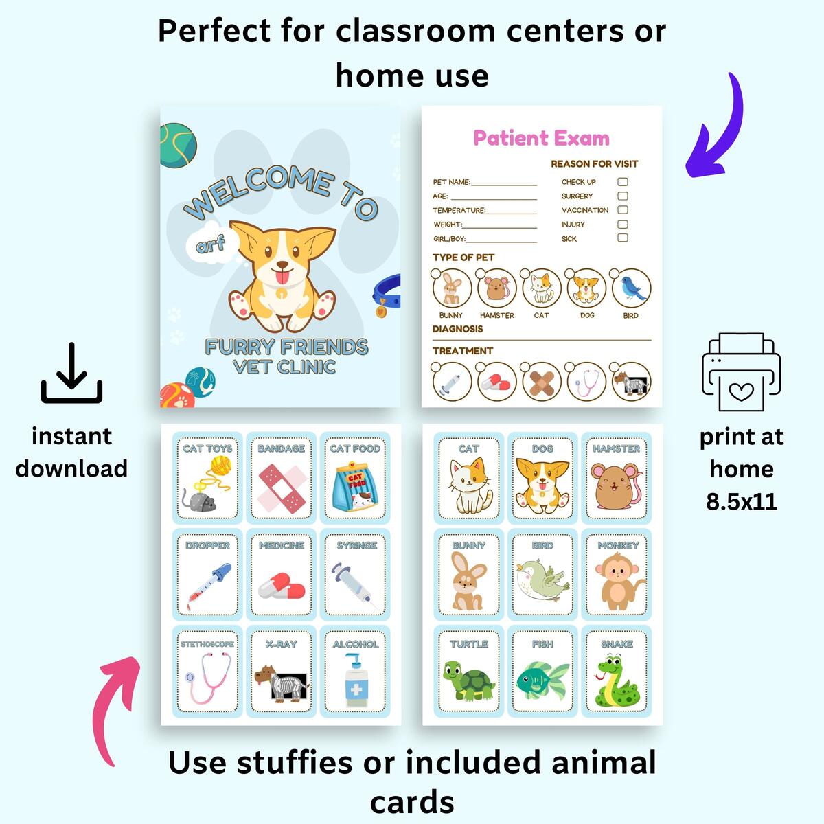 Vet Clinic Dramatic Play Free Printables The Artisan Life