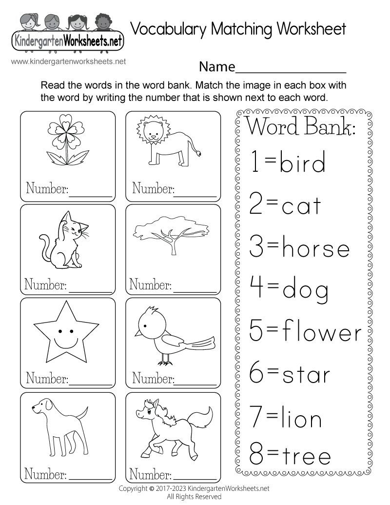 Vocabulary Matching Worksheet Free Printable Digital PDF Tracing Words Vocabulary Worksheet Free Printable Digital PDF