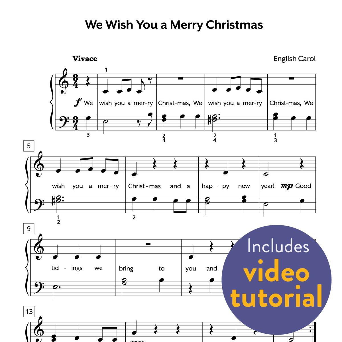 We Wish You A Merry Christmas Sheet Music Easy Free