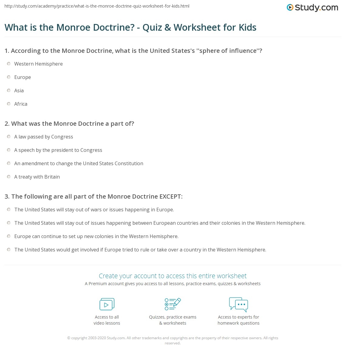 The Monroe Doctrine 1823 PowerPoint Guided Notes Processing Activity By Teach Simple