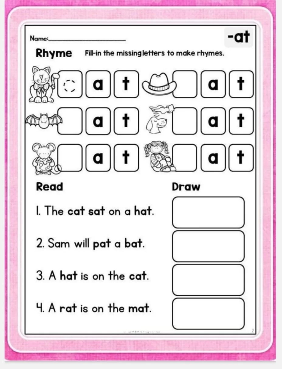 Word Family Worksheets Activity School For Kids FREE Printable At Word Family Worksheets