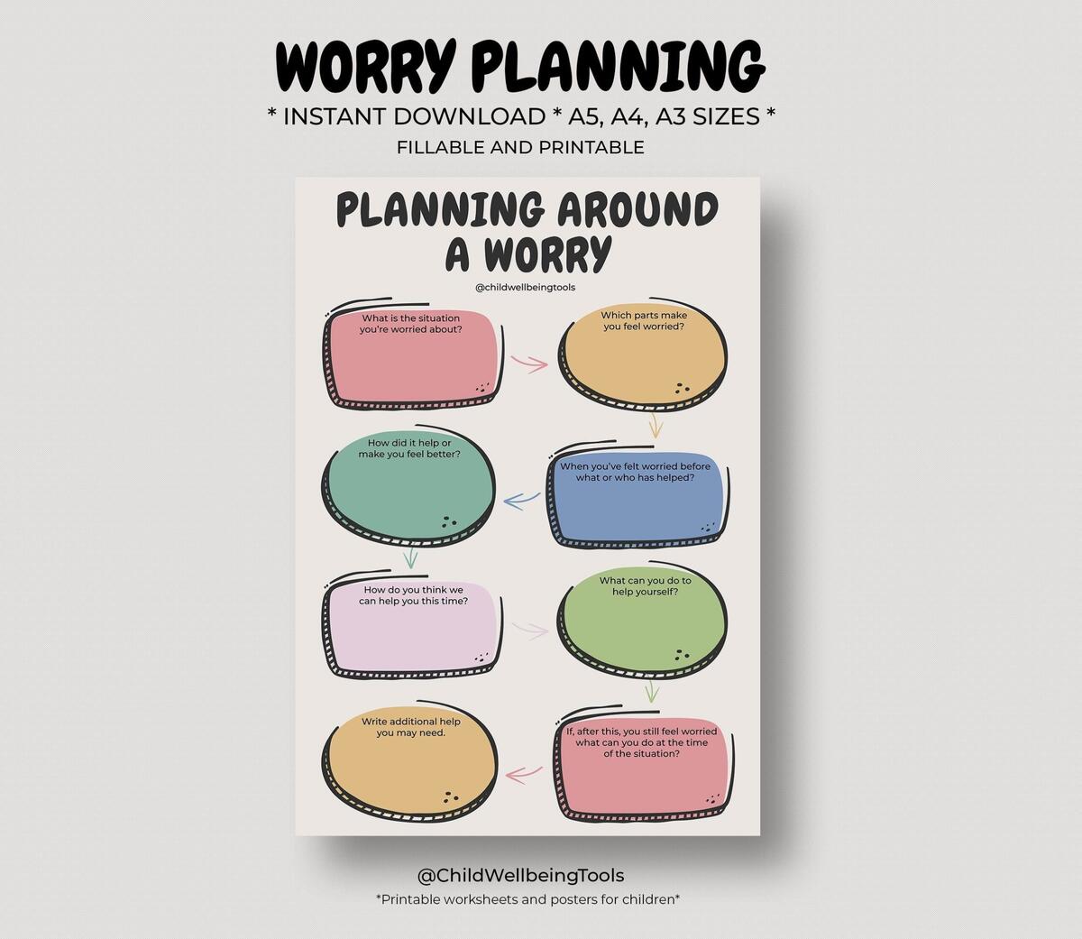 Worry Planning Worksheet For Kids Stress Management Printable PDF Etsy Worry Planning Worksheet For Kids Stress Management Printable PDF Etsy